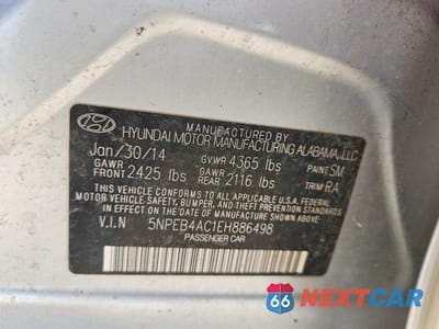 Zdjęcie 12 z 12 samochodu: 2014 HYUNDAI SONATA GLS VIN:5NPEB4AC1EH886498 - miniatura