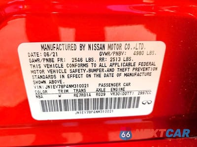 Zdjęcie 12 z 12 samochodu: 2022 INFINITI Q50 LUXE VIN:JN1EV7BP4NM310021 - miniatura