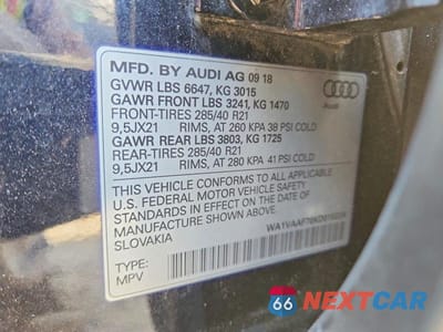 Zdjęcie 14 z 14 samochodu: 2019 AUDI Q7 PRESTIGE S-LINE VIN:WA1VAAF70KD010224 - miniatura