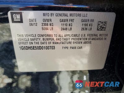 Zdjęcie 12 z 12 samochodu: 2013 CADILLAC CTS LUXURY COLLECTION VIN:1G6DH5E50D0100703 - miniatura