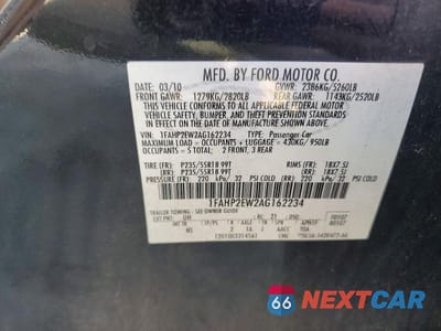 Zdjęcie 12 z 12 samochodu: 2010 FORD TAURUS SEL VIN:1FAHP2EW2AG162234 - miniatura