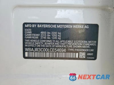 Zdjęcie 12 z 12 samochodu: 2020 BMW 530 I VIN:WBAJR3C00LCE54694 - miniatura