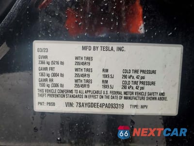 Zdjęcie 10 z 11 samochodu: 2023 TESLA MODEL Y VIN:7SAYGDEE4PA093319 - miniatura