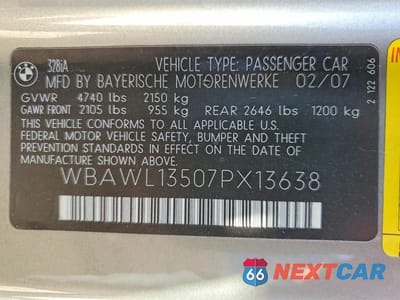 Zdjęcie 12 z 12 samochodu: 2007 BMW 328 I VIN:WBAWL13507PX13638 - miniatura