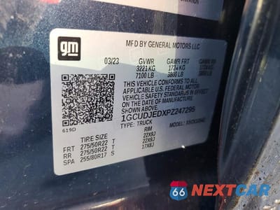 Zdjęcie 12 z 12 samochodu: 2023 CHEVROLET SILVERADO K1500 HIGH COUNTRY VIN:1GCUDJEDXPZ247295 - miniatura