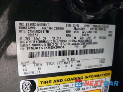 Zdjęcie 14 z 14 samochodu: 2021 FORD EXPEDITION MAX LIMITED VIN:1FMJK1KTXMEA26654 - miniatura