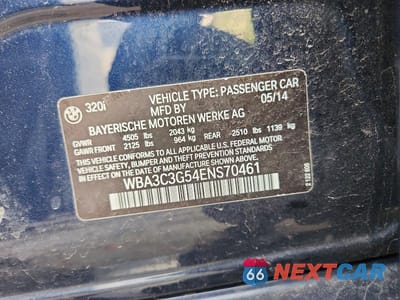 Zdjęcie 13 z 13 samochodu: 2014 BMW 320 I XDRIVE VIN:WBA3C3G54ENS70461 - miniatura