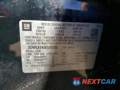 Zdjęcie 13 z 13 samochodu: 2014 CHEVROLET EQUINOX LS VIN:2GNFLEEK8E6265263 - miniatura