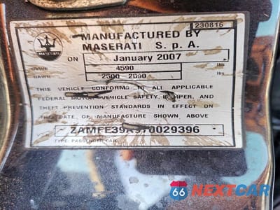 Zdjęcie 12 z 12 samochodu: 2007 MASERATI QUATTROPORTE M139 VIN:ZAMFE39A970029396 - miniatura