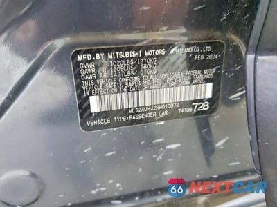 Zdjęcie 13 z 13 samochodu: 2024 MITSUBISHI MIRAGE ES VIN:ML32AUHJ2RH010072 - miniatura