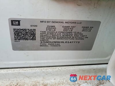 Zdjęcie 13 z 13 samochodu: 2020 CADILLAC CT5 SPORT VIN:1G6DU5RK0L0147773 - miniatura