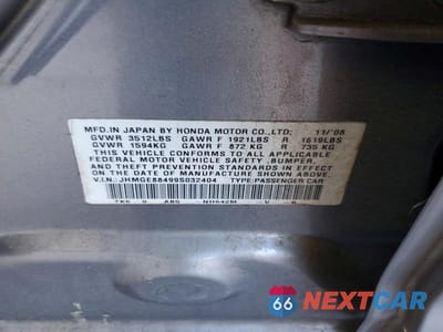 Zdjęcie 12 z 12 samochodu: 2009 HONDA FIT SPORT VIN:JHMGE88499S032404 - miniatura