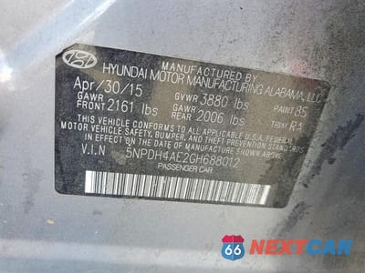 Zdjęcie 12 z 12 samochodu: 2016 HYUNDAI ELANTRA SE VIN:5NPDH4AE2GH688012 - miniatura