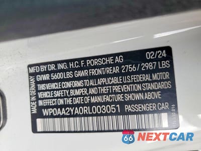 Zdjęcie 12 z 12 samochodu: 2024 PORSCHE PANAMERA BASE VIN:WP0AA2YA0RL003051 - miniatura