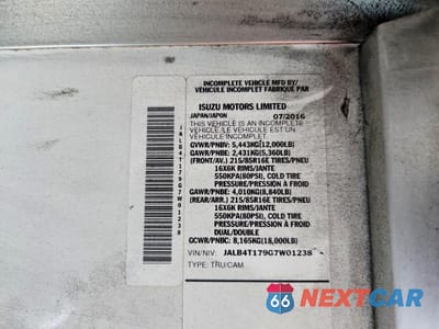 Zdjęcie 13 z 13 samochodu: 2016 ISUZU NPR VIN:JALB4T179G7W01238 - miniatura