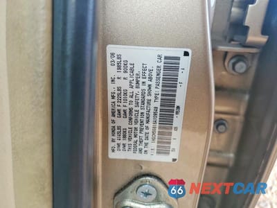 Zdjęcie 12 z 12 samochodu: 2006 HONDA ACCORD EX VIN:1HGCM56816A109549 - miniatura