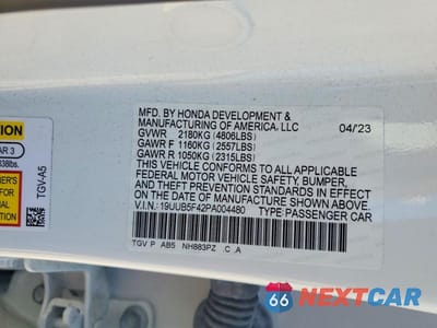 Zdjęcie 13 z 13 samochodu: 2023 ACURA TLX TECHNOLOGY VIN:19UUB5F42PA004480 - miniatura