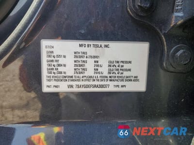Zdjęcie 12 z 12 samochodu: 2024 TESLA MODEL Y VIN:7SAYGDEF5RA308377 - miniatura
