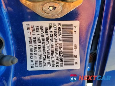 Zdjęcie 13 z 13 samochodu: 2016 HONDA CIVIC EX VIN:19XFC2F73GE240548 - miniatura