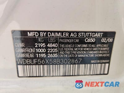 Zdjęcie 14 z 14 samochodu: 2008 MERCEDES-BENZ E 350 VIN:WDBUF56X58B302867 - miniatura