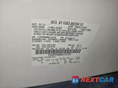 Zdjęcie 10 z 10 samochodu: 2011 FORD TAURUS SEL VIN:1FAHP2EW8BG133709 - miniatura