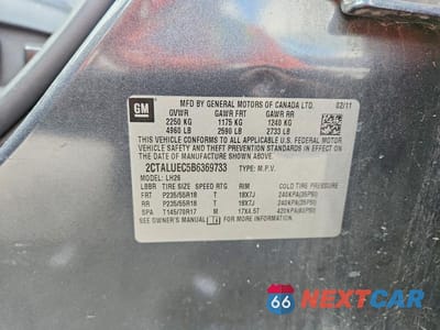 Zdjęcie 13 z 13 samochodu: 2011 GMC TERRAIN SLT VIN:2CTALUEC5B6369733 - miniatura