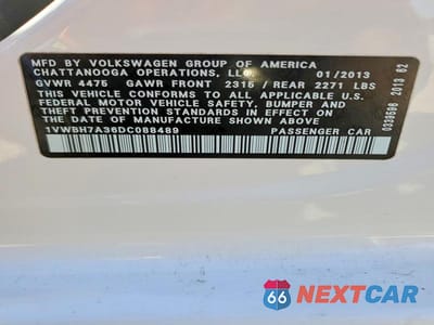Zdjęcie 12 z 12 samochodu: 2013 VOLKSWAGEN PASSAT SE VIN:1VWBH7A36DC088489 - miniatura