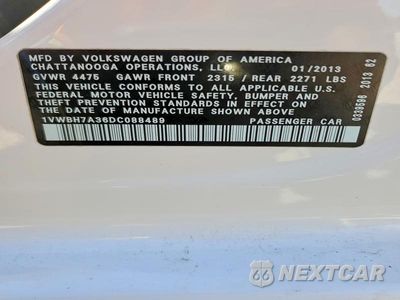 Zdjęcie 12 z 12 samochodu: 2013 VOLKSWAGEN PASSAT SE VIN:1VWBH7A36DC088489 - miniatura