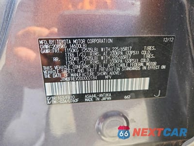 Zdjęcie 14 z 14 samochodu: 2013 TOYOTA RAV4 LE VIN:JTMBFREV2DD002184 - miniatura