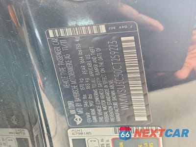Zdjęcie 12 z 12 samochodu: 2012 MINI COOPER VIN:WMWSU3C50CT259223 - miniatura