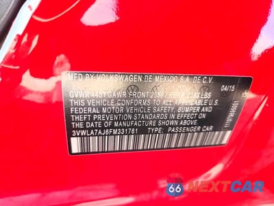Zdjęcie 12 z 12 samochodu: 2015 VOLKSWAGEN JETTA TDI VIN:3VWLA7AJ6FM331761 - miniatura