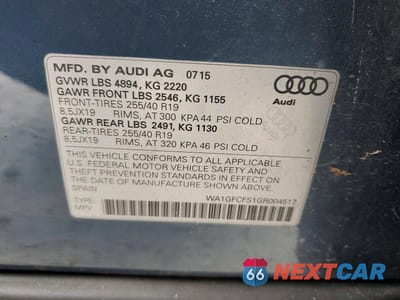 Zdjęcie 13 z 13 samochodu: 2016 AUDI Q3 PRESTIGE VIN:WA1GFCFS1GR004517 - miniatura