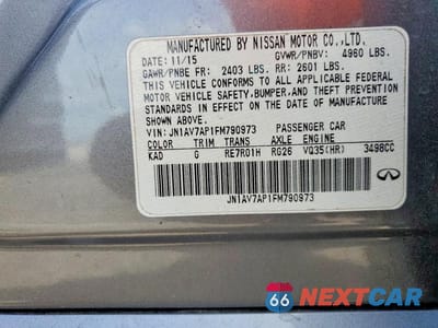 Zdjęcie 12 z 12 samochodu: 2015 INFINITI Q50 HYBRID SPORT VIN:JN1AV7AP1FM790973 - miniatura