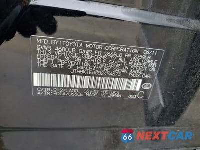 Zdjęcie 13 z 13 samochodu: 2011 LEXUS ES 350 VIN:JTHBK1EG0B2454673 - miniatura