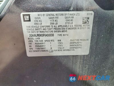 Zdjęcie 13 z 13 samochodu: 2015 GMC TERRAIN SLE VIN:2GKALREK5F6430038 - miniatura