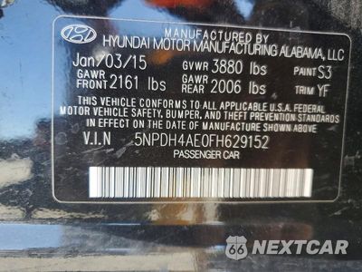 Zdjęcie 12 z 12 samochodu: 2015 HYUNDAI ELANTRA SE VIN:5NPDH4AE0FH629152 - miniatura
