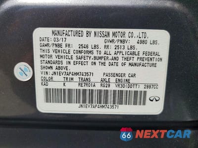 Zdjęcie 12 z 12 samochodu: 2017 INFINITI Q50 3.0T PREMIUM VIN:JN1EV7AP4HM743571 - miniatura