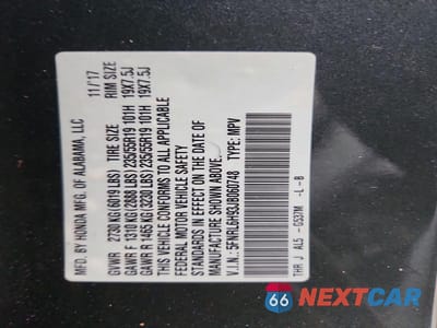 Zdjęcie 13 z 13 samochodu: 2018 HONDA ODYSSEY ELITE VIN:5FNRL6H93JB060748 - miniatura