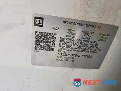 Zdjęcie 12 z 12 samochodu: 2022 CHEVROLET MALIBU LT VIN:1G1ZD5ST0NF137503 - miniatura