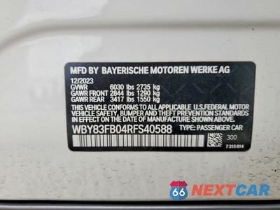 Zdjęcie 13 z 13 samochodu: 2024 BMW I4 XDRIVE 40 VIN:WBY83FB04RFS40588 - miniatura