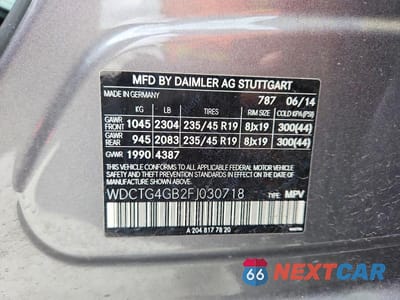 Zdjęcie 13 z 13 samochodu: 2015 MERCEDES-BENZ GLA 250 4MATIC VIN:WDCTG4GB2FJ030718 - miniatura