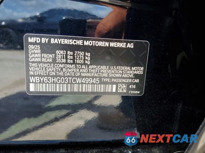 Zdjęcie 12 z 12 samochodu: 2026 BMW I5 EDRIVE 40 VIN:WBY63HG03TCW49945 - miniatura