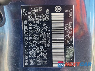 Zdjęcie 12 z 12 samochodu: 2010 SCION TC BASE VIN:JTKDE3B75A0312789 - miniatura