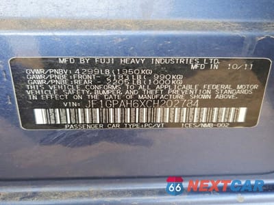 Zdjęcie 12 z 12 samochodu: 2012 SUBARU IMPREZA LIMITED VIN:JF1GPAH6XCH202784 - miniatura