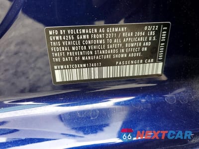 Zdjęcie 12 z 12 samochodu: 2022 VOLKSWAGEN GTI SE VIN:WVW487CDXNW174017 - miniatura