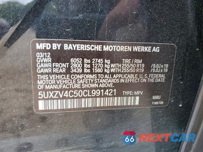 Zdjęcie 13 z 13 samochodu: 2012 BMW X5 XDRIVE35I VIN:5UXZV4C50CL991421 - miniatura