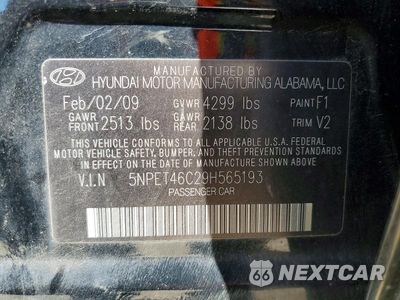 Zdjęcie 12 z 12 samochodu: 2009 HYUNDAI SONATA GLS VIN:5NPET46C29H565193 - miniatura
