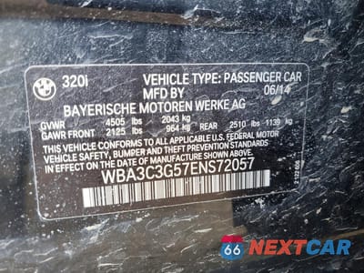 Zdjęcie 12 z 12 samochodu: 2014 BMW 320 I XDRIVE VIN:WBA3C3G57ENS72057 - miniatura