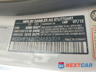 Zdjęcie 13 z 13 samochodu: 2013 MERCEDES-BENZ E 350 VIN:WDDHF5KB7DA685309 - miniatura