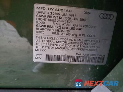 Zdjęcie 14 z 14 samochodu: 2024 AUDI Q5 E PRESTIGE 55 VIN:WA1F2AFY6R2108626 - miniatura